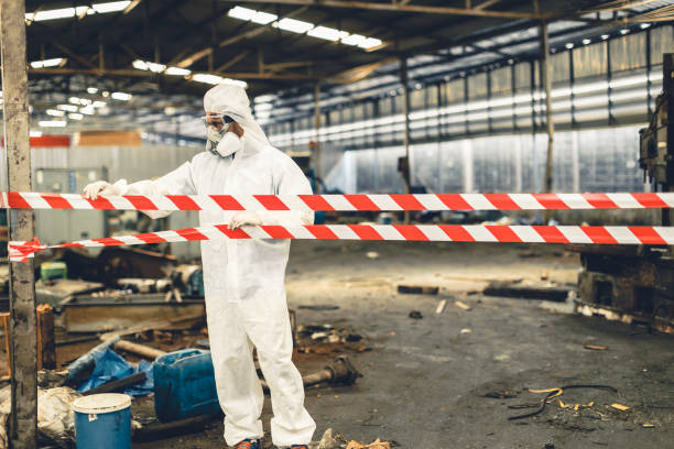Professional Sewage Cleanup technician working in Carthage, TX